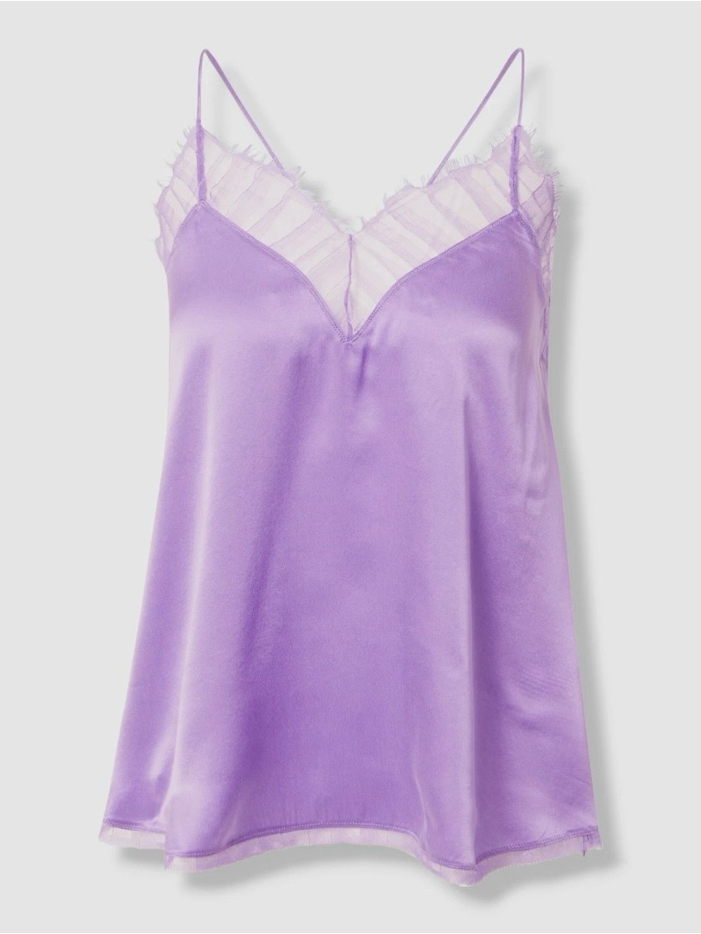 NWOT IRO Berwyn lace silk camisole in the color light purple | Size 36